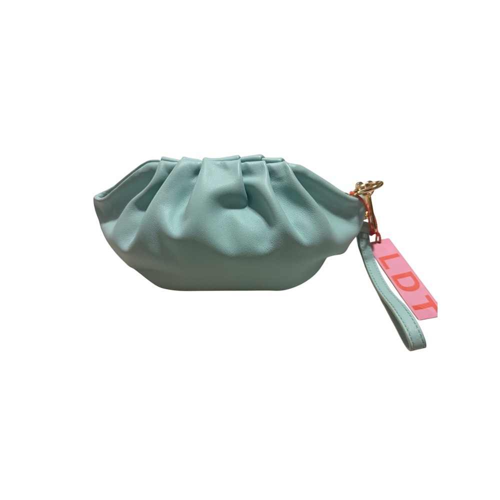 LDT Wristlet Clutch Bailey Light Pool Blue Nappa Leather With Dust Bag